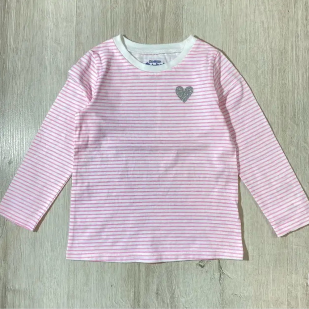 Oshkosh Originals pink and white stripe long sleeve tee. Size 5yrs